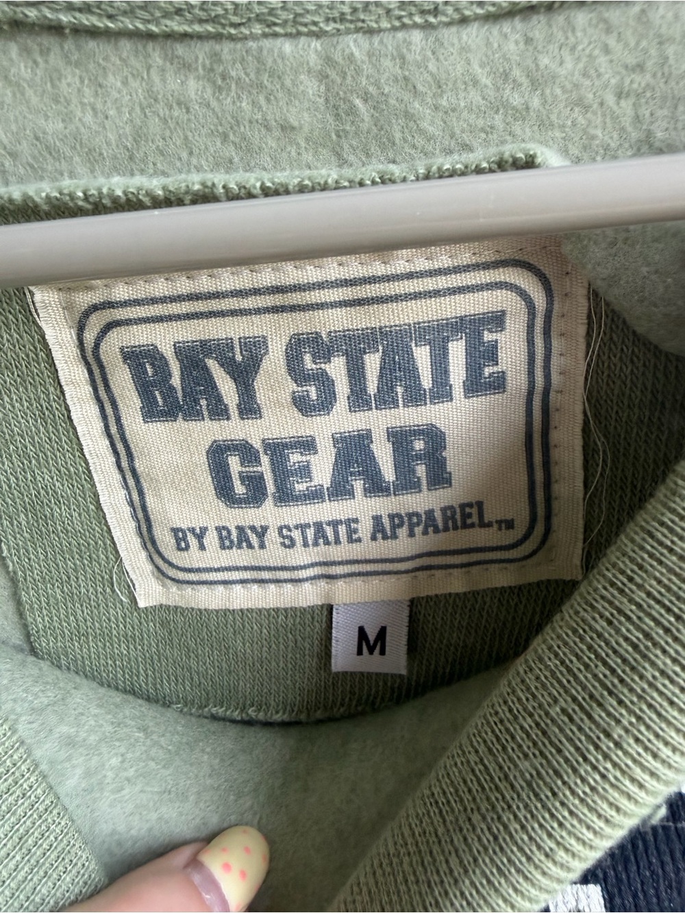 Boston Crewneck Sweatshirt in Olive Green - Picture 2 of 3